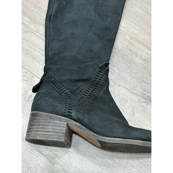 Vince Camuto Womens Karinda Over the Knee Boots Zip Up Leather Black Size 6.5M - Picture 3 of 14